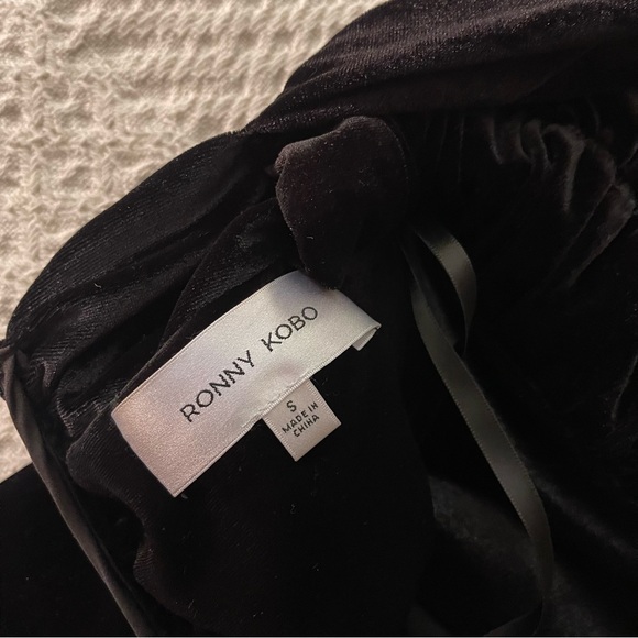 Ronny Kobo Black Velvet Halter Jumpsuit - Black - Picture 6 of 8